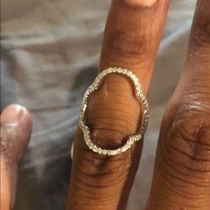 Open end fashion ring silver tone color